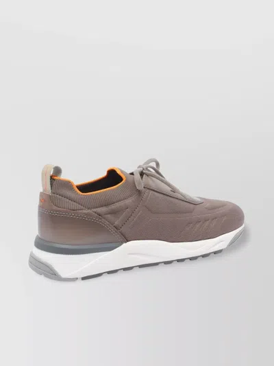 Santoni Sneakers Low Top Round Toe In Brown