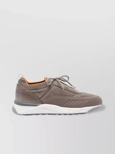 Santoni Sneakers Low Top Round Toe In Brown