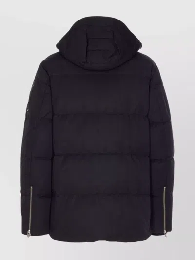 Moose Knuckles High-collar Padded Jacket With Detachable Hood And Adjustable Cuffs In Black