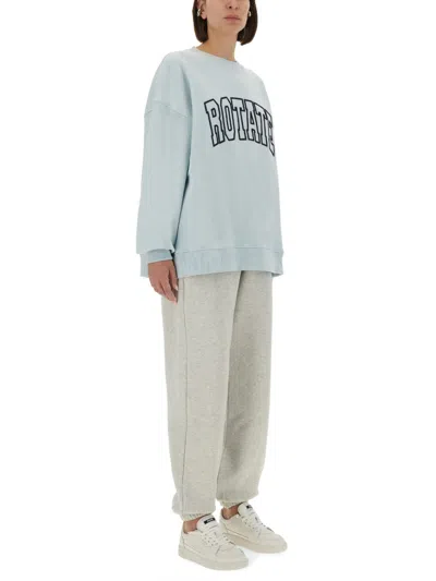 Rotate Birger Christensen Trousers With Elastic Waistband And Side Pockets In White