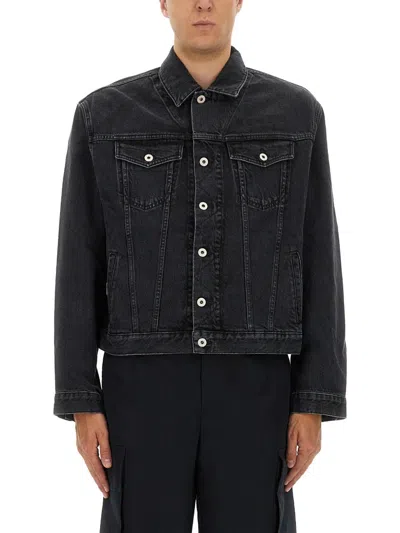 Kenzo Truker Jacket With Boke Flower Embroidery In Black