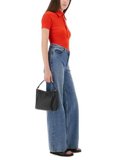 Tory Burch Collared Ribbed Texture Short Sleeves Polo Shirt In Multi