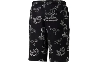 Puma X Garfield All Over Printed Shorts 'black' In Blue