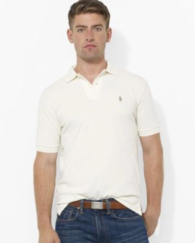 Shop Polo Ralph Lauren Cotton Mesh Classic Fit Polo Shirt In Chic Cream