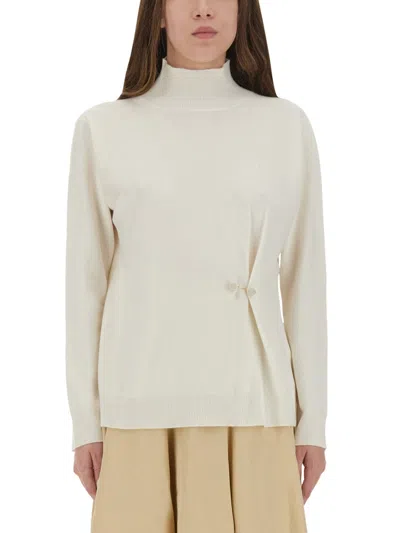 Fabiana Filippi White Virgin Wool Silk Tops In Neutral