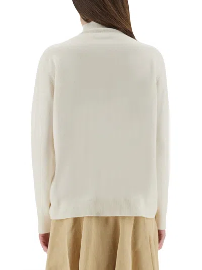 Fabiana Filippi White Virgin Wool Silk Tops In Neutral