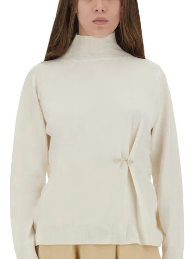 Fabiana Filippi White Virgin Wool Silk Tops In Neutral