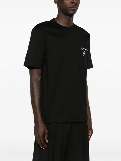 Fendi Black Cotton Jersey Oversized T-shirt