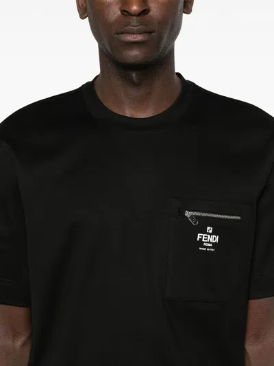 Fendi Black Cotton Jersey Oversized T-shirt