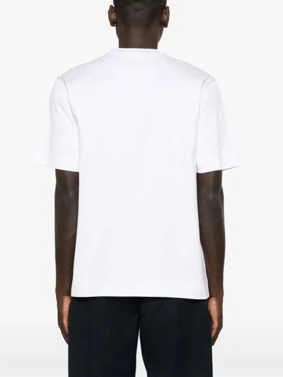 Fendi Men White Crewneck T-shirt With Log Print On The Front In Cotton Man