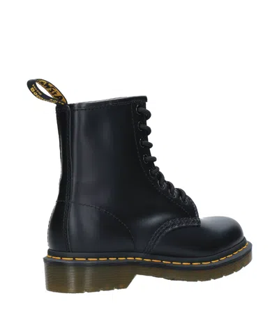 Dr. Martens Smooth Leather Quad Platform Boots In Black In Black