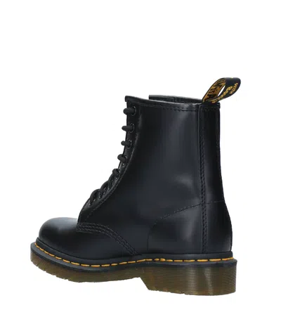 Dr. Martens Smooth Leather Quad Platform Boots In Black In Black