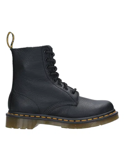 Dr. Martens Smooth Leather Quad Platform Boots In Black In Black