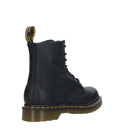 Dr. Martens Smooth Leather Quad Platform Boots In Black In Black