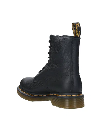 Dr. Martens Smooth Leather Quad Platform Boots In Black In Black