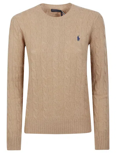 Polo Ralph Lauren Camel Wool Blend Sweater In Brown