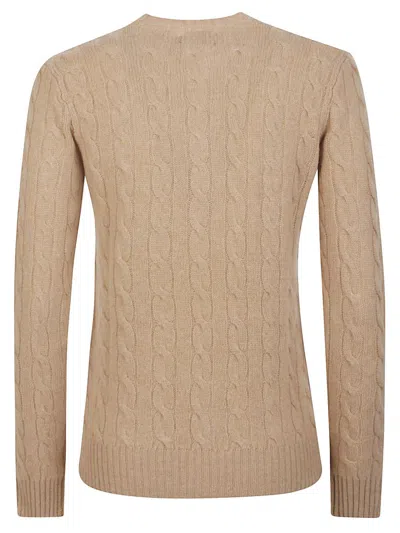 Polo Ralph Lauren Camel Wool Blend Sweater In Brown