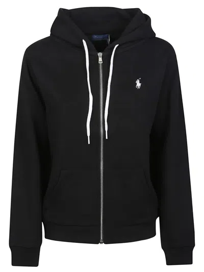 Polo Ralph Lauren Felpa In Misto Cotone Nero Donna In Black