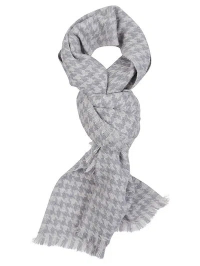 Altea Houndstooth-pattern Scarf In Gray