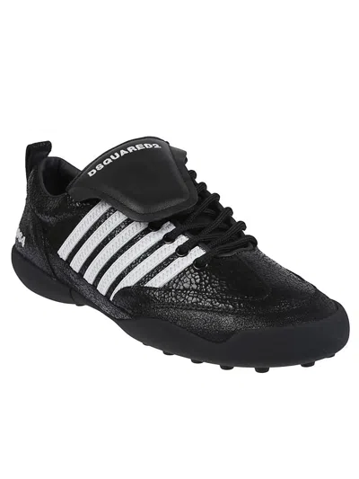 Dsquared2 Round Toe Low Top Lace-up Sneakers In Multi