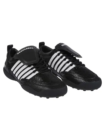 Dsquared2 Round Toe Low Top Lace-up Sneakers In Multi