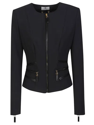 Elisabetta Franchi Elisbetta Franchi Black Zipped Jacket In Black