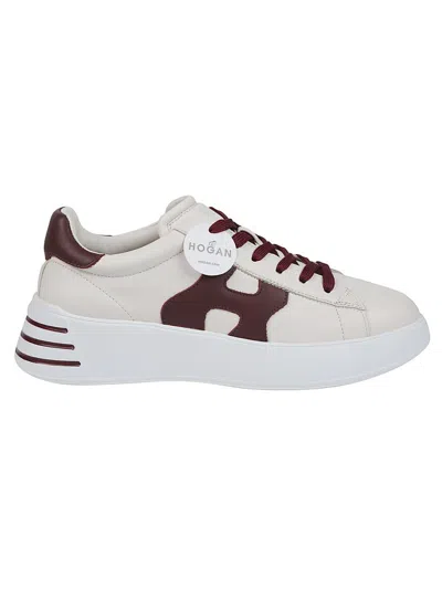 Hogan 'rebel H564' Leather Sneakers In Burgundy