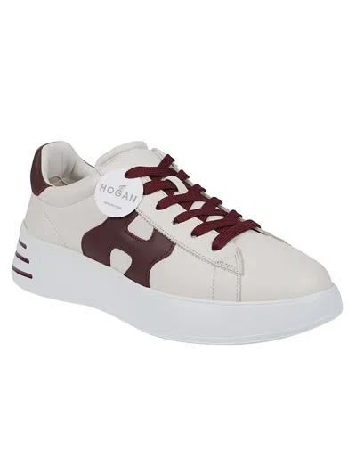 Hogan 'rebel H564' Leather Sneakers In Burgundy