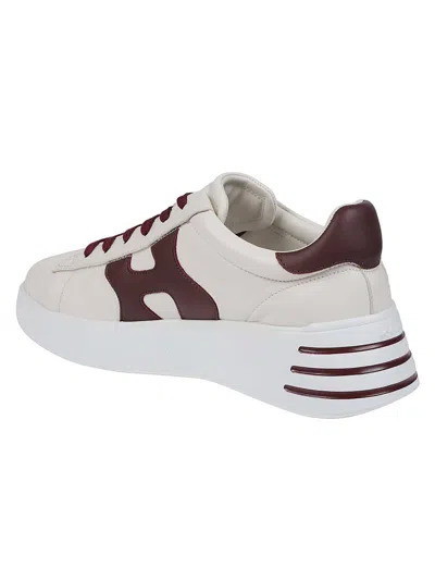 Hogan 'rebel H564' Leather Sneakers In Burgundy