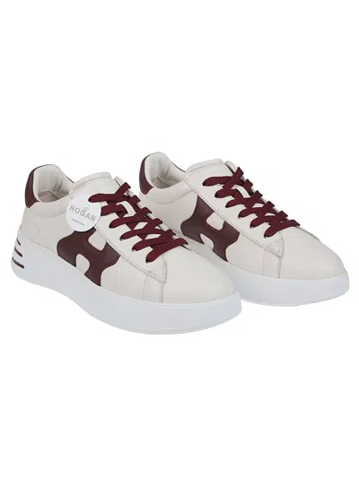 Hogan 'rebel H564' Leather Sneakers In Burgundy