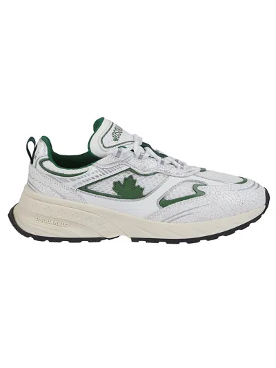 Dsquared2 Textured Mesh Sneakers Rubber Sole Pull Tab In White