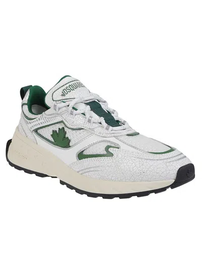 Dsquared2 Textured Mesh Sneakers Rubber Sole Pull Tab In White