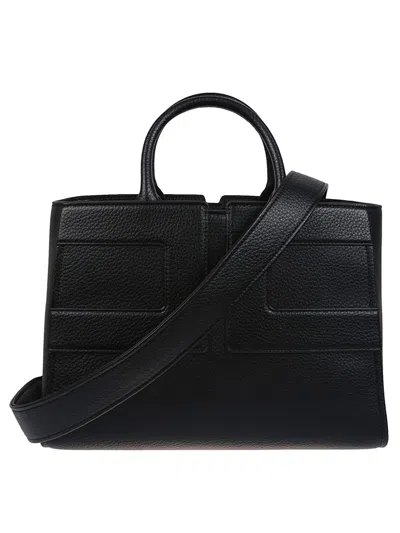 Elisabetta Franchi Structured Black Handbag With Versatile Carrying Options In Black