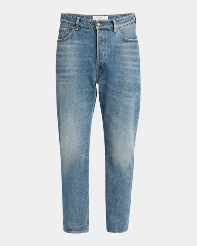 Golden Goose Denim Pants With Classic Five-pocket Design And Distinctive Patch In Blue