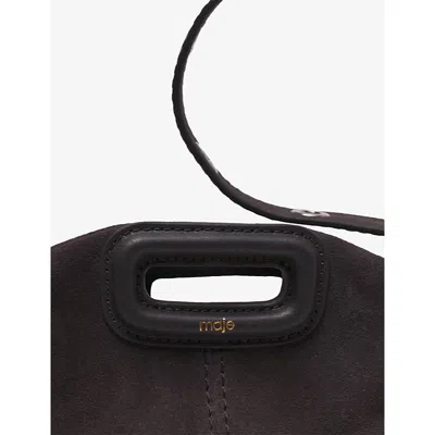 Maje Womens Grey Miss M Mini Suede Shoulder Bag In Gray