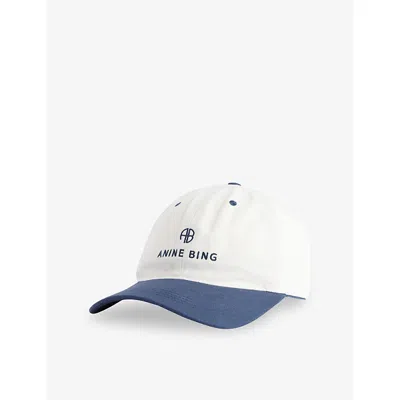 Anine Bing Womens Ivory And Navy Jeremy Baseball Cap In Multi