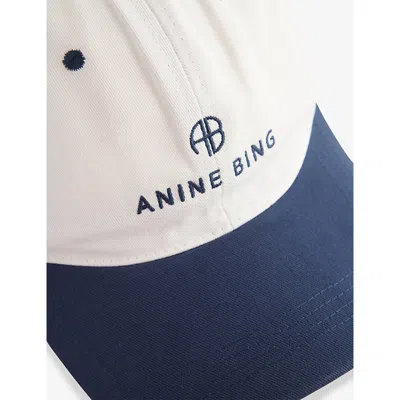 Anine Bing Womens Ivory And Navy Jeremy Baseball Cap In Multi