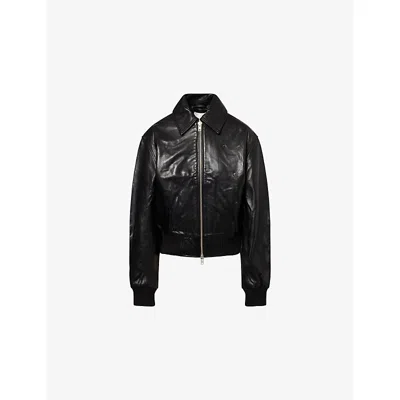 Christopher Esber Womens Black Flight Leather Bomber Jacket In Black