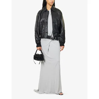 Christopher Esber Womens Black Flight Leather Bomber Jacket In Black