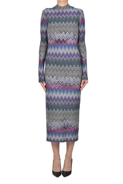 Missoni Optical Print Jacquard Dress In Multi