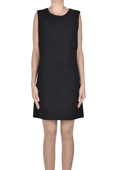 P.a.r.o.s.h Wool-blend Flared Dress In Black
