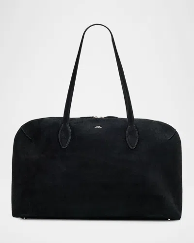 Totême Toteme Women Day Suede Leather Tote Bag In Black
