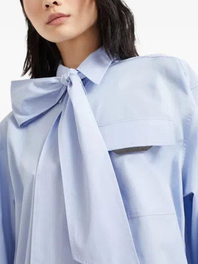 Brunello Cucinelli Cotton Shirt In Blue