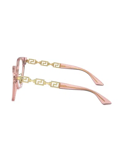Versace Geometrically Framed Flat Mirror In Pink