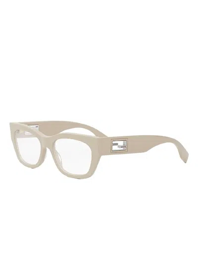 Fendi Square-frame Glasses In Neutral