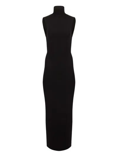 Nina Ricci Draped High-neck Maxi Dress In Black