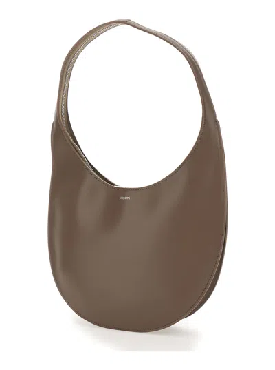 Coperni Medium Curved Shoulder Bag With Top Handle In Brown