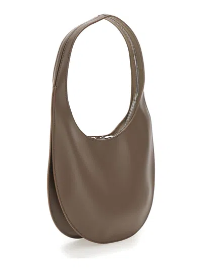 Coperni Medium Curved Shoulder Bag With Top Handle In Brown