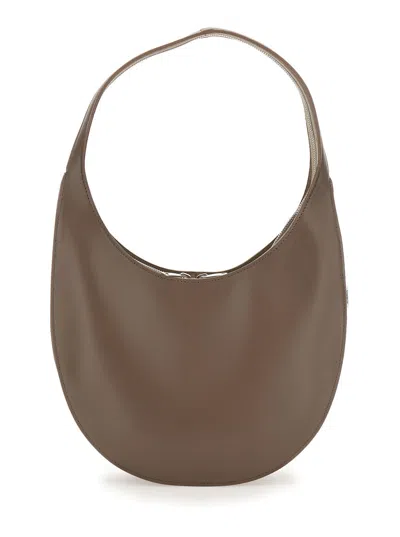 Coperni Medium Curved Shoulder Bag With Top Handle In Brown