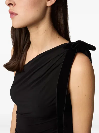 Nina Ricci One-shoulder Draped Mini Dress In Black